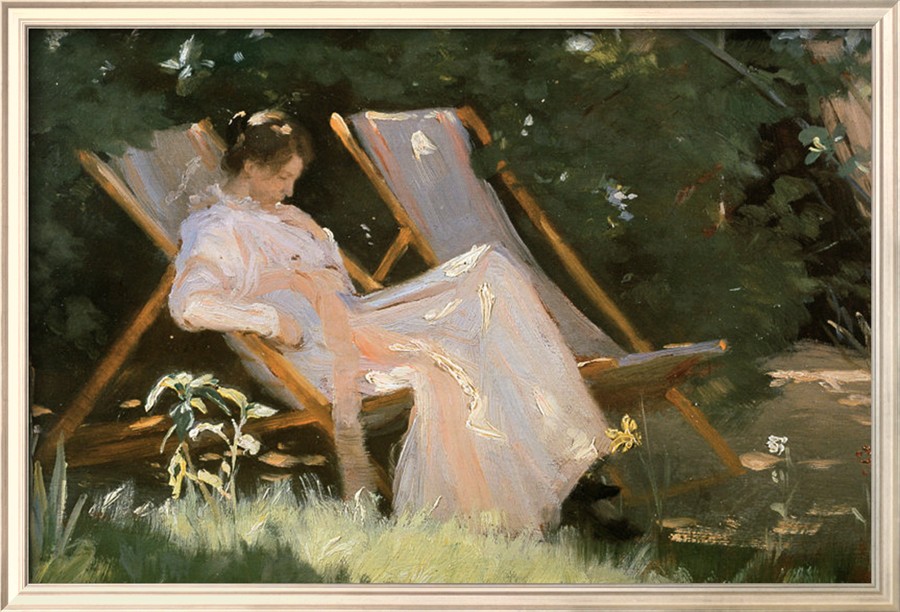Woman Sitting in a Garden Chair at Skagen, 1893 - Peder Severin Kroyer Painting On Canvas